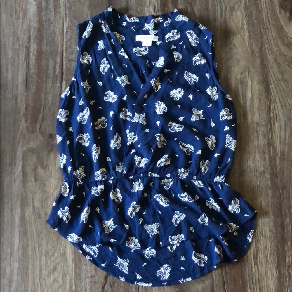 EUC Liz Claiborne Paisley Faux Wrap Sleeveless